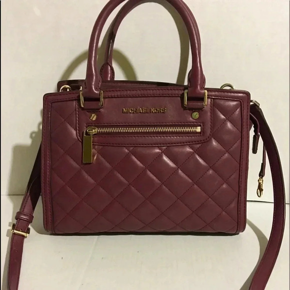Michael kors Burgundy satchel leather bag - Picture 1 of 8